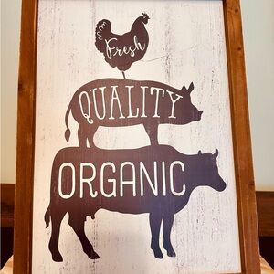 Rustic Farmhouse Wall Art with Brown Frame